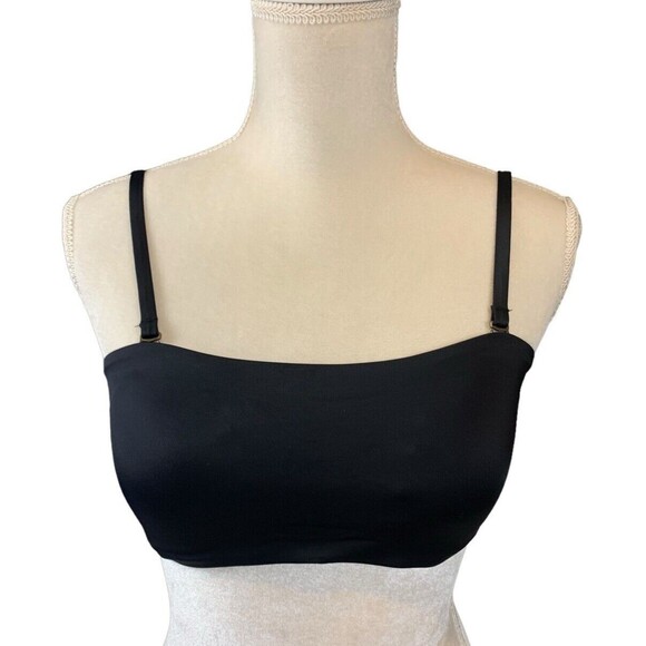 New! Andie Swim Size Med Women's Black The Bora Bora Bikini Top Removable Straps - Picture 1 of 13